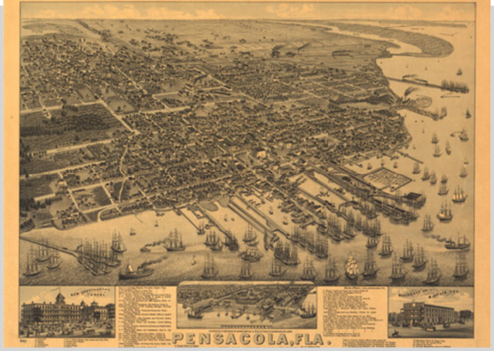 Illustration of Pensacola circa 1885