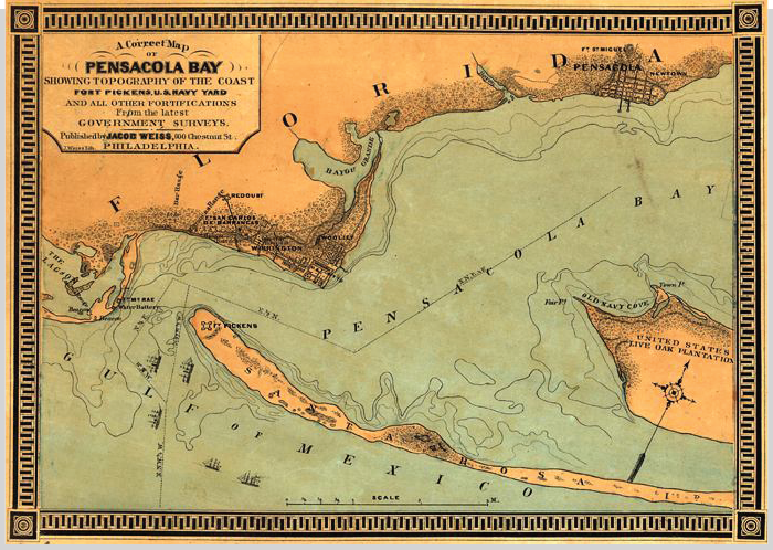 Old map of Pensacola